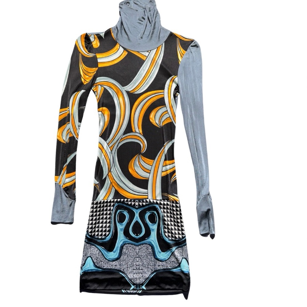 Custo Barcelona Long Sleeve Dress in Vibrant Multicolor